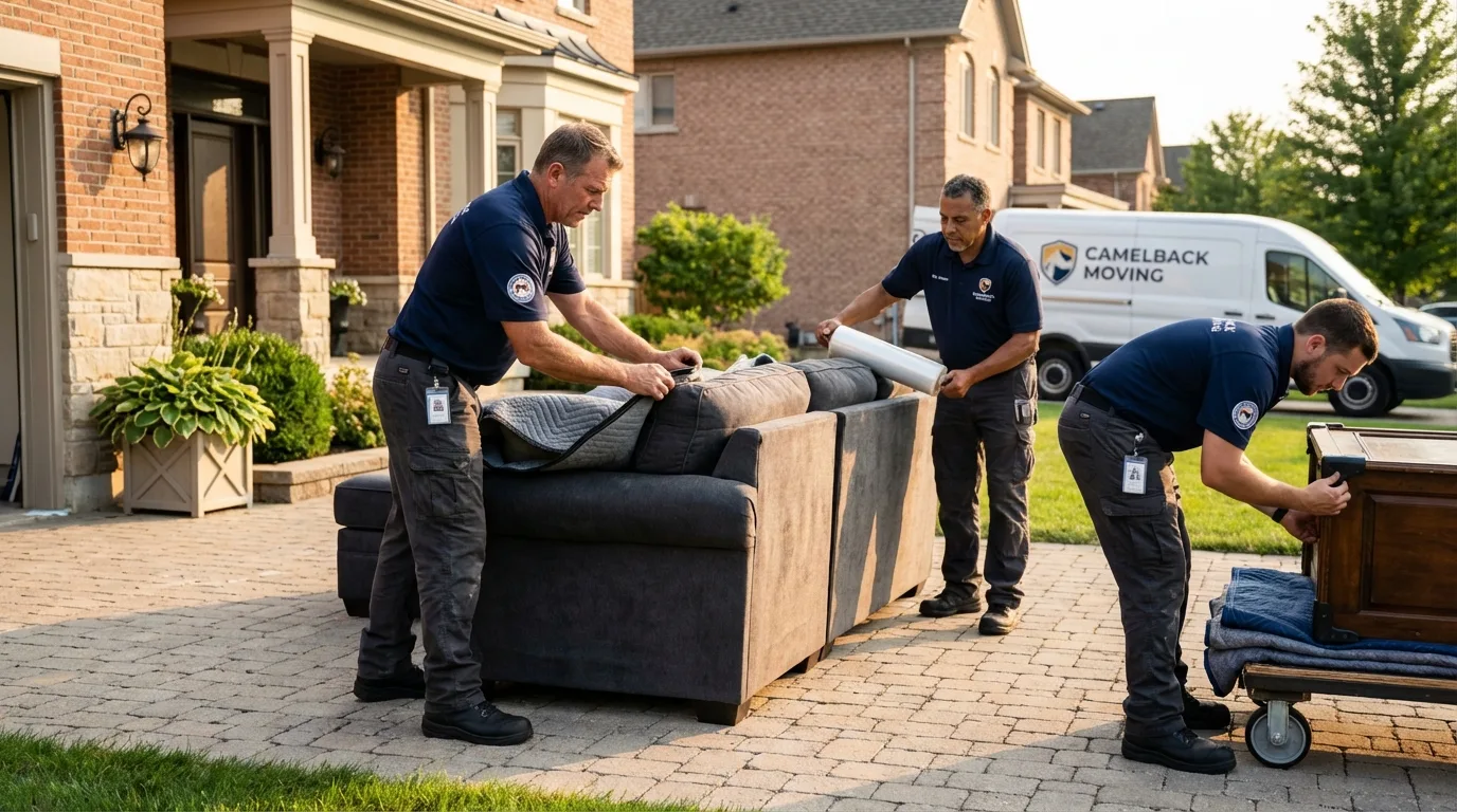 Large estate moving crew wrapping furniture in Quitman, MS